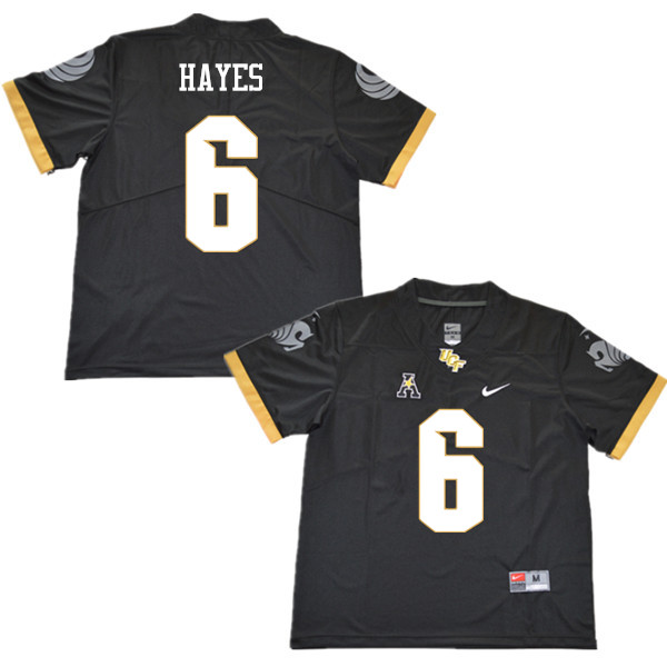 Men #6 Brendon Hayes UCF Knights College Football Jerseys Sale-Black